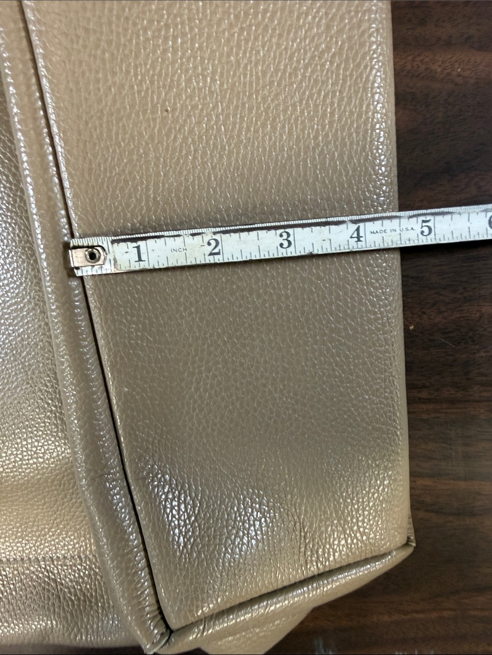 Classic Neutral Italian Leather Tote Bag - Taupe - Picture 7 of 8